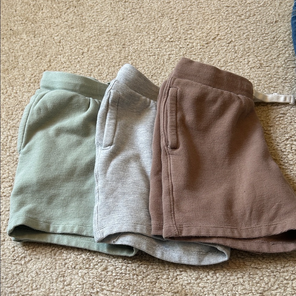 Kids' Casual Shorts Set - Green, Gray, and Brown